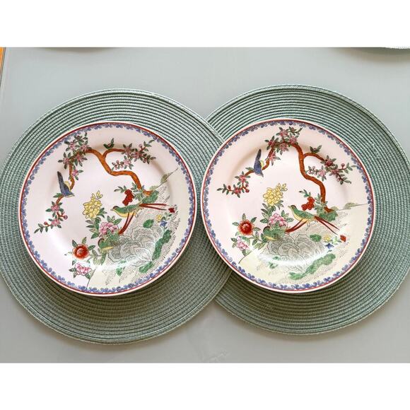 Two Antique Qianlong Chinese Porcelain Plates Birds and Pheasants - Picture 1 of 11
